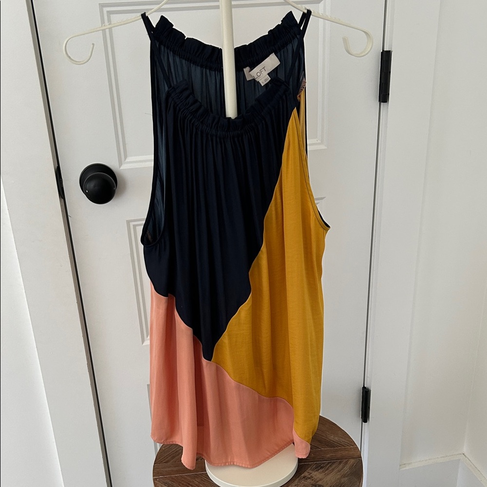 LOFT Colorblock Sleeveless Blouse
